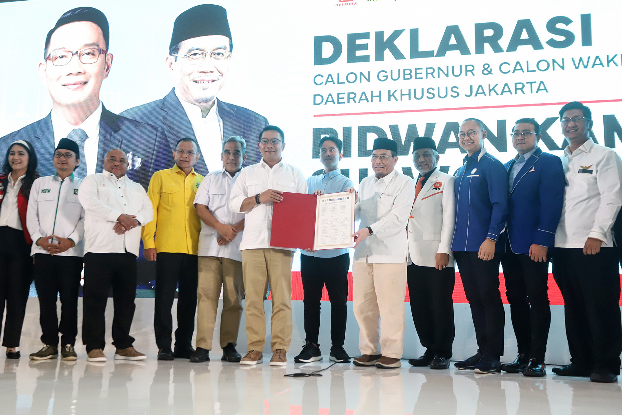12 Partai KIM Resmi Mengusung Ridwan Kamil-Suswono dalam Pilkada 2024