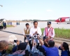 Pesawat Kepresidenan Mendarat Perdana di Bandara Nusantara IKN