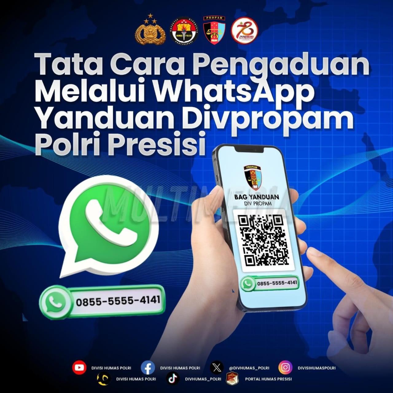 Begini Cara Melaporkan Pelanggaran Polisi via WhatsApp Yanduan Propam 24 Jam